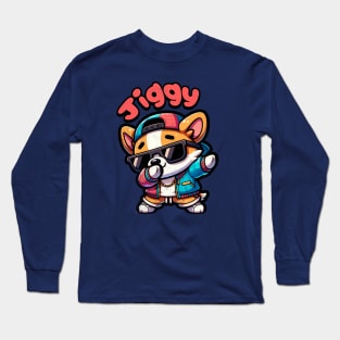 Dab Dance Chibi Corgi Jiggy Long Sleeve T-Shirt